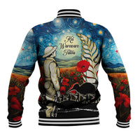 Kei Wareware Tatou New Zealand ANZAC Day Baseball Jacket Starry Night Inspo Style LT05 - Polynesian Pride