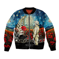 Kei Wareware Tatou New Zealand ANZAC Day Bomber Jacket Starry Night Inspo Style LT05 Unisex Blue - Polynesian Pride