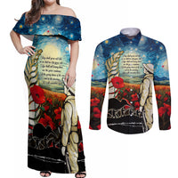 Kei Wareware Tatou New Zealand ANZAC Day Couples Matching Off Shoulder Maxi Dress and Long Sleeve Button Shirt Starry Night Inspo Style LT05 Blue - Polynesian Pride