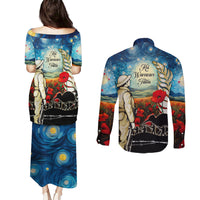 Kei Wareware Tatou New Zealand ANZAC Day Couples Matching Puletasi and Long Sleeve Button Shirt Starry Night Inspo Style LT05 - Polynesian Pride