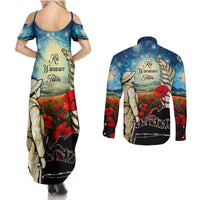 Kei Wareware Tatou New Zealand ANZAC Day Couples Matching Summer Maxi Dress and Long Sleeve Button Shirt Starry Night Inspo Style LT05 - Polynesian Pride