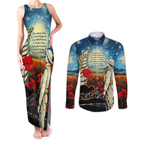 Kei Wareware Tatou New Zealand ANZAC Day Couples Matching Tank Maxi Dress and Long Sleeve Button Shirt Starry Night Inspo Style LT05 Blue - Polynesian Pride