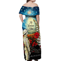 Kei Wareware Tatou New Zealand ANZAC Day Off Shoulder Maxi Dress Starry Night Inspo Style LT05 - Polynesian Pride