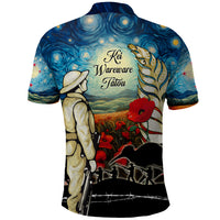 Kei Wareware Tatou New Zealand ANZAC Day Polo Shirt Starry Night Inspo Style LT05 - Polynesian Pride