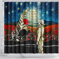 Kei Wareware Tatou New Zealand ANZAC Day Shower Curtain Starry Night Inspo Style