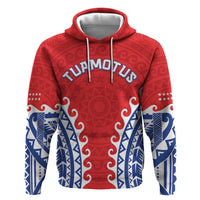 Custom Tuamotu Archipelago Hoodie Polynesian Tribal Tattoo LT05 Pullover Hoodie Red - Polynesian Pride
