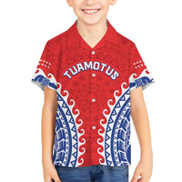 Custom Tuamotu Archipelago Kid Hawaiian Shirt Polynesian Tribal Tattoo