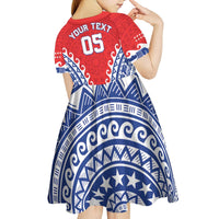 Custom Tuamotu Archipelago Kid Short Sleeve Dress Polynesian Tribal Tattoo LT05 - Polynesian Pride