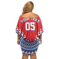Custom Tuamotu Archipelago Off Shoulder Short Dress Polynesian Tribal Tattoo
