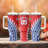 Custom Tuamotu Archipelago Tumbler With Handle Polynesian Tribal Tattoo