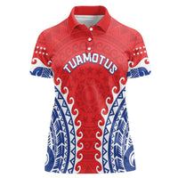 Custom Tuamotu Archipelago Women Polo Shirt Polynesian Tribal Tattoo