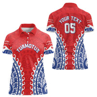 Custom Tuamotu Archipelago Women Polo Shirt Polynesian Tribal Tattoo