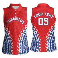 Custom Tuamotu Archipelago Women Sleeveless Polo Shirt Polynesian Tribal Tattoo
