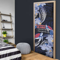 Tuamotu Islands Door Cover Polynesian Pattern With Turtle