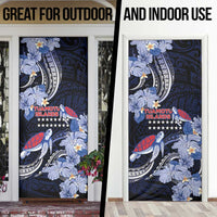 Tuamotu Islands Door Cover Polynesian Pattern With Turtle