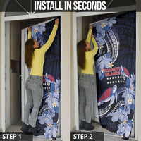 Tuamotu Islands Door Cover Polynesian Pattern With Turtle