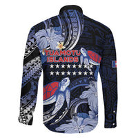 Tuamotu Islands Family Matching Off The Shoulder Long Sleeve Dress and Hawaiian Shirt Polynesian Pattern With Turtle