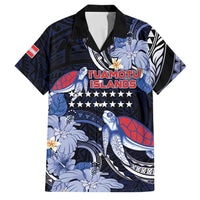 Tuamotu Islands Family Matching Off Shoulder Short Dress and Hawaiian Shirt Polynesian Pattern With Turtle