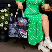 Tuamotu Islands Tote Bag Polynesian Pattern With Turtle