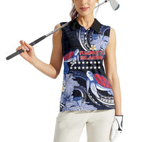 Tuamotu Islands Women Sleeveless Polo Shirt Polynesian Pattern With Turtle