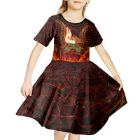 Samoa Siva Afi Festival Kid Short Sleeve Dress Fire Knife Dancing LT05 - Polynesian Pride