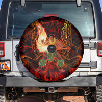 Samoa Siva Afi Festival Spare Tire Cover Fire Knife Dancing LT05 Green - Polynesian Pride