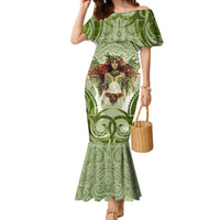 New Zealand Maori Fairy Patupaiarehe Family Matching Mermaid Dress and Hawaiian Shirt Polynesian Style LT05 Mom's Dress Red - Polynesian Pride