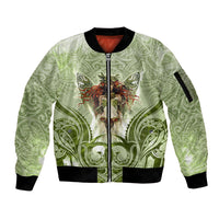 New Zealand Maori Fairy Patupaiarehe Sleeve Zip Bomber Jacket Polynesian Style LT05 Unisex Red - Polynesian Pride