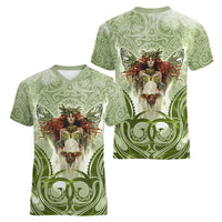 New Zealand Maori Fairy Patupaiarehe Women V Neck T Shirt Polynesian Style LT05 - Polynesian Pride