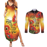 ANZAC Day Red Poppy Couples Matching Summer Maxi Dress and Long Sleeve Button Shirt Honoring The ANZAC Spirit