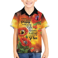 ANZAC Day Red Poppy Family Matching Short Sleeve Bodycon Dress and Hawaiian Shirt Honoring The ANZAC Spirit LT05 Son's Shirt Orange - Polynesian Pride