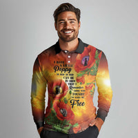 ANZAC Day Red Poppy Long Sleeve Polo Shirt Honoring The ANZAC Spirit