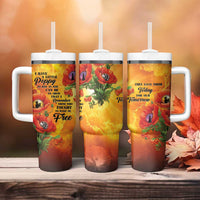 ANZAC Day Red Poppy Tumbler With Handle Honoring The ANZAC Spirit