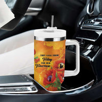 ANZAC Day Red Poppy Tumbler With Handle Honoring The ANZAC Spirit