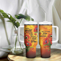 ANZAC Day Red Poppy Tumbler With Handle Honoring The ANZAC Spirit