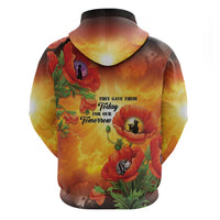 ANZAC Day Red Poppy Zip Hoodie Honoring The ANZAC Spirit LT05 - Polynesian Pride