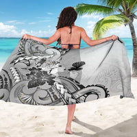 Aotearoa Maori Wahine Sarong Fantail Bird Black Gold Marble