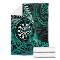 New Zealand Darts Blanket Maori Koru Dartboard Turquoise Flame LT05 - Polynesian Pride