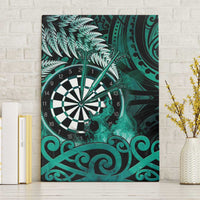 New Zealand Darts Canvas Wall Art Maori Koru Dartboard Turquoise Flame LT05 Without Frame Turquoise - Polynesian Pride