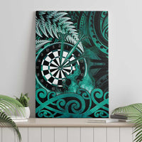 New Zealand Darts Canvas Wall Art Maori Koru Dartboard Turquoise Flame LT05 - Polynesian Pride