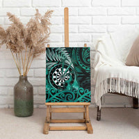 New Zealand Darts Canvas Wall Art Maori Koru Dartboard Turquoise Flame LT05 - Polynesian Pride