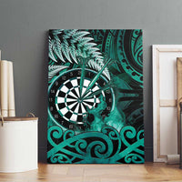 New Zealand Darts Canvas Wall Art Maori Koru Dartboard Turquoise Flame LT05 - Polynesian Pride