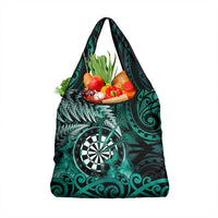 New Zealand Darts Grocery Bag Maori Koru Dartboard Turquoise Flame LT05 1-pack One Size Turquoise - Polynesian Pride