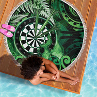 New Zealand Darts Beach Blanket Maori Koru Dartboard Green Flame