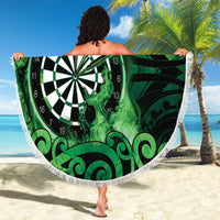 New Zealand Darts Beach Blanket Maori Koru Dartboard Green Flame