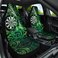 New Zealand Darts Car Seat Cover Maori Koru Dartboard Green Flame