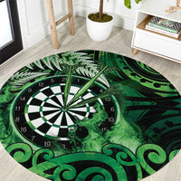 New Zealand Darts Round Carpet Maori Koru Dartboard Green Flame