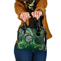 New Zealand Darts Shoulder Handbag Maori Koru Dartboard Green Flame LT05 One Size Green - Polynesian Pride