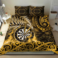 New Zealand Darts Bedding Set Maori Koru Dartboard Gold Flame