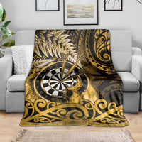 New Zealand Darts Blanket Maori Koru Dartboard Gold Flame LT05 - Polynesian Pride